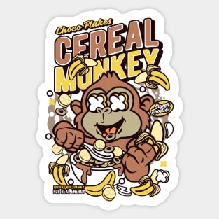 Retro Cartoon Cereal Box // Cereal Monkey Bananas // Funny Vintage Breakfast Cereal Sticker